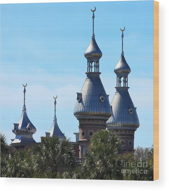 Minarets Of University Of Tampa Wood Print featuring the photograph Magnificent Minarets by Carol Groenen