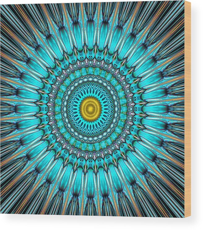 Kaleidoscope Wood Print featuring the digital art Mallory by Wendy J St Christopher