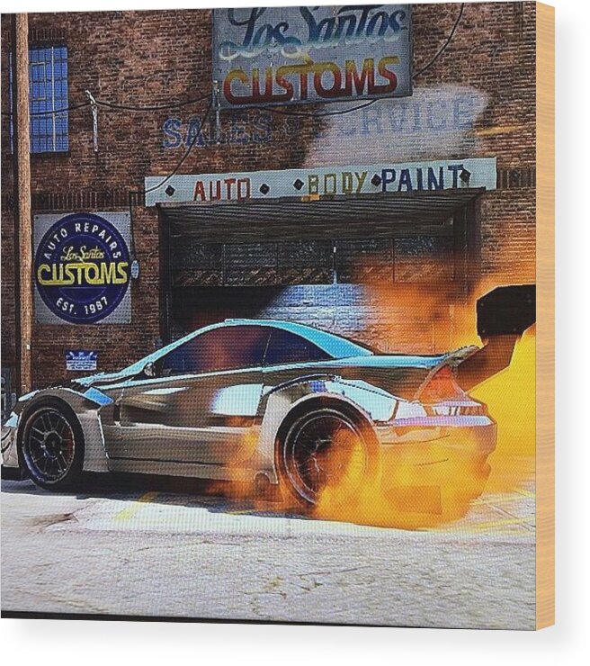 Bigkid Wood Print featuring the photograph Man I Love Gta.... My Ride! by Ady Griggs
