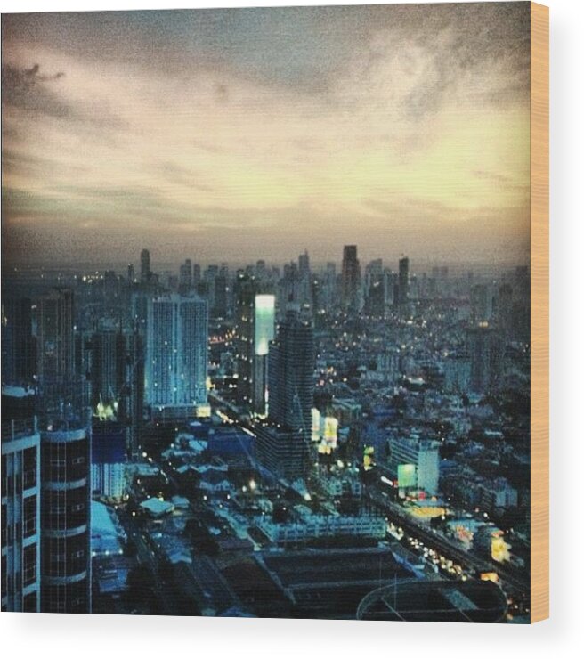 City Wood Print featuring the photograph #manila 🌆 Can Look Like Gotham #city by Jonathan Ngo