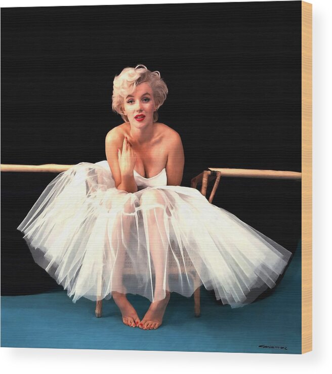 Marilyn Monroe Wood Print featuring the digital art Marilyn Monroe Portrait by Gabriel T Toro