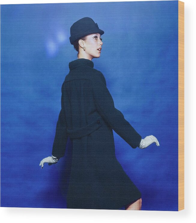 Fashion Wood Print featuring the photograph Marisa Berenson Wearing Jacques Tiffeau by Bert Stern