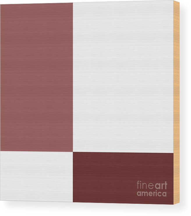 Andee Design Abstract Wood Print featuring the digital art Marsala Minimalist Square 3 by Andee Design