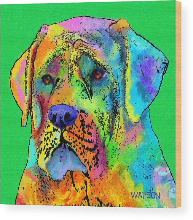 Cute Wood Print featuring the digital art Mastiff by Marlene Watson