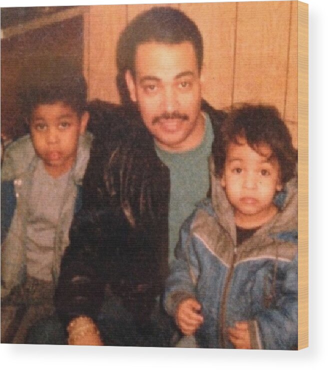 Tbt Wood Print featuring the photograph Me My Brother And My Pops #tbt by Arnold Lopez