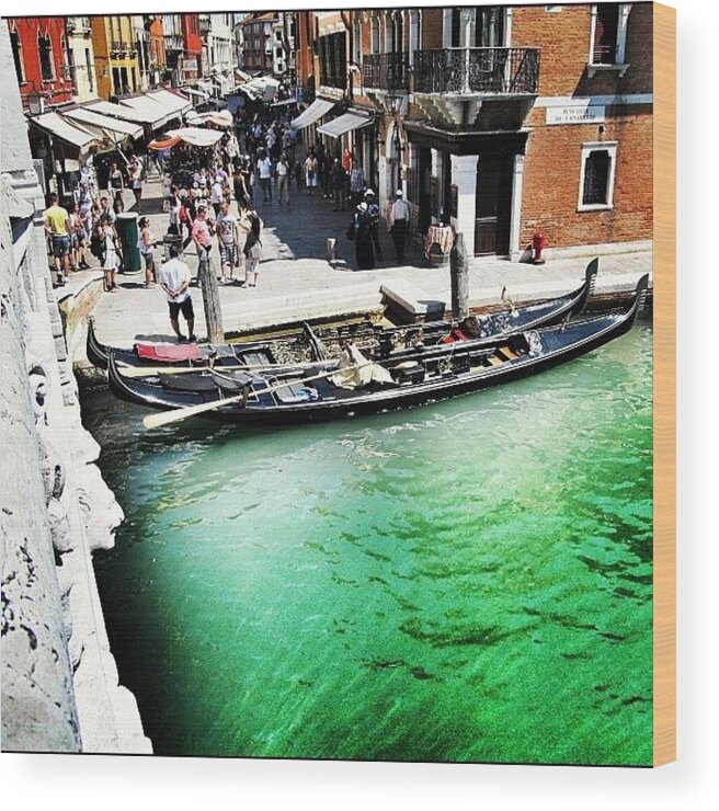 Europe Wood Print featuring the photograph #mgmarts #venice #italy #europe #canal by Marianna Mills