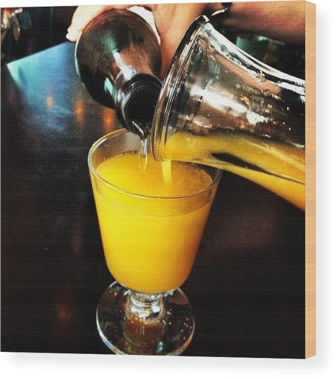 Mimosa Wood Print featuring the photograph Mimosa Time!! #mimosa #brunch by Samantha J