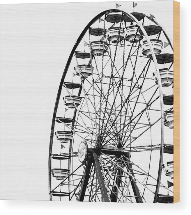 Wheel Wood Print featuring the photograph Minimalist Ferris Wheel - Square by Jon Woodhams
