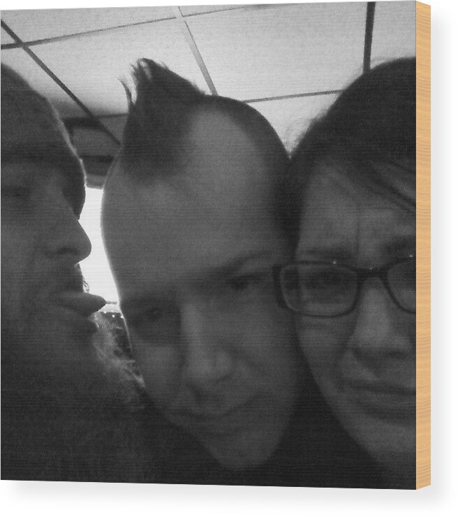 Mohawk Wood Print featuring the photograph #mohawk #fuckyourface #pigtails by Sydney Piper