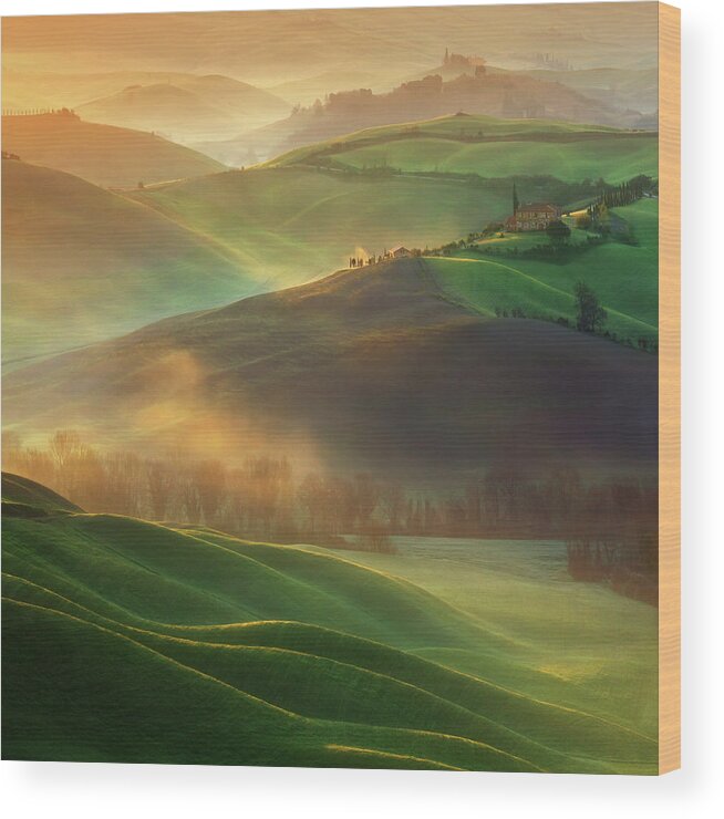 Landscape Wood Print featuring the photograph Morning Dreams by Krzysztof Browko
