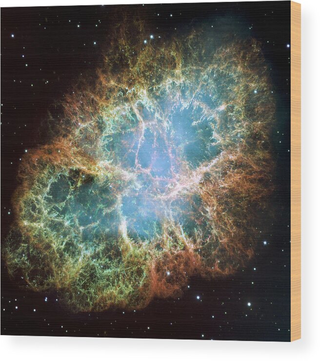 3scape Wood Print featuring the photograph Most detailed image of the Crab Nebula by Adam Romanowicz