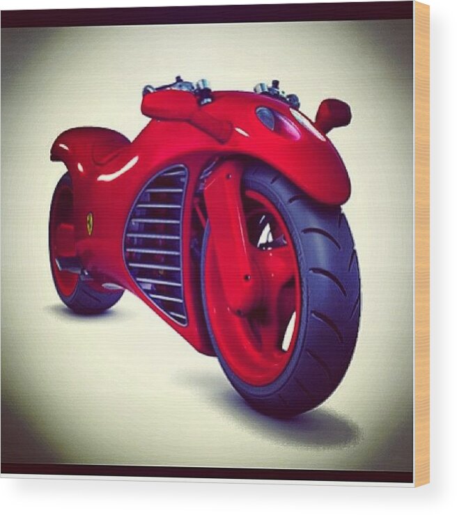 Instabike Wood Print featuring the photograph #motorcycle #motorcycles #bike by Robert Zarzuela