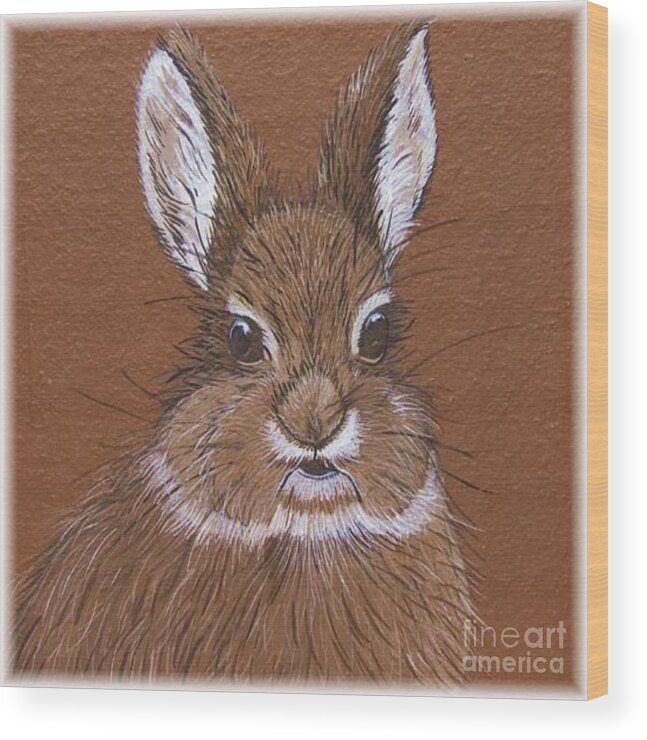 Bunny Wood Print featuring the painting Mrs. Butterfield by Jennifer Lake