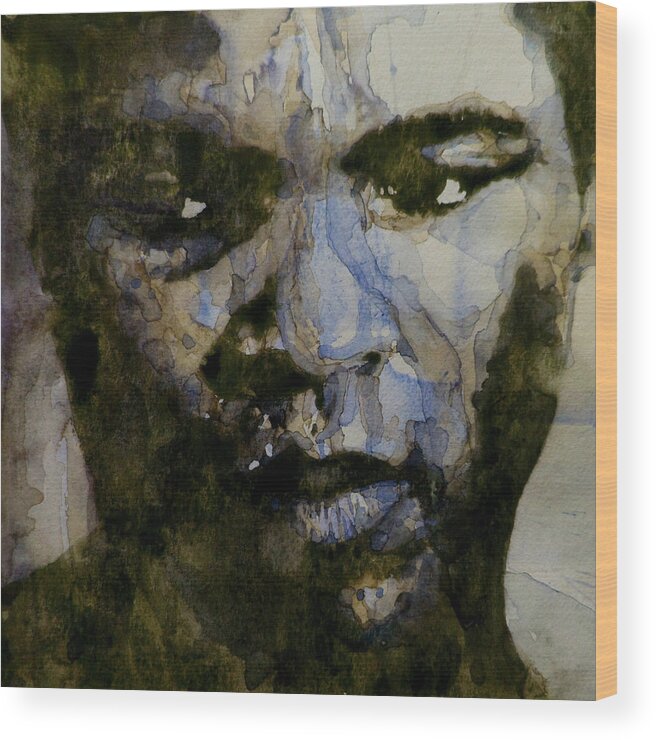Muhammad Ali Wood Print featuring the painting Muhammad Ali A Change Is Gonna Come by Paul Lovering