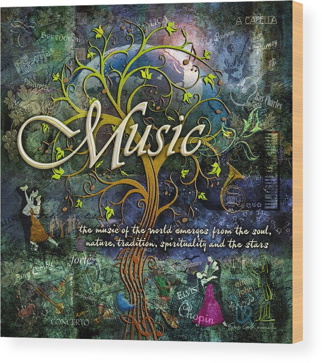 Music Wood Print featuring the photograph Music by Evie Cook