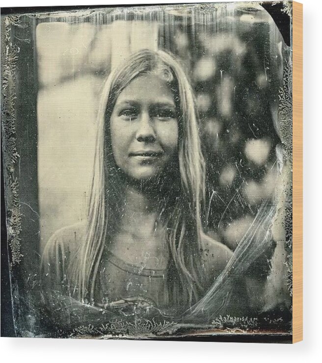Beautiful Wood Print featuring the photograph My #beautiful #niece #adela On by Jan Kratochvil