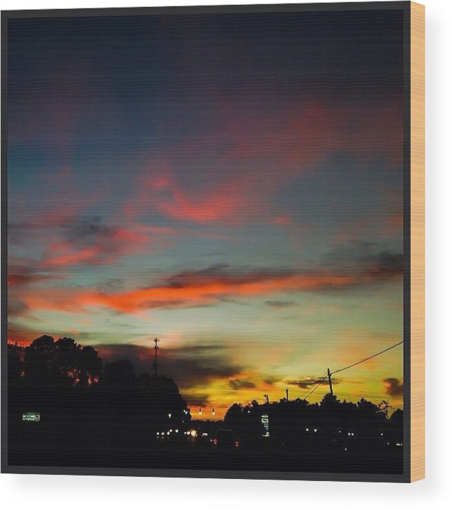 Clouds Wood Print featuring the photograph My Drive-by Shooting Going Home by SpYdR B