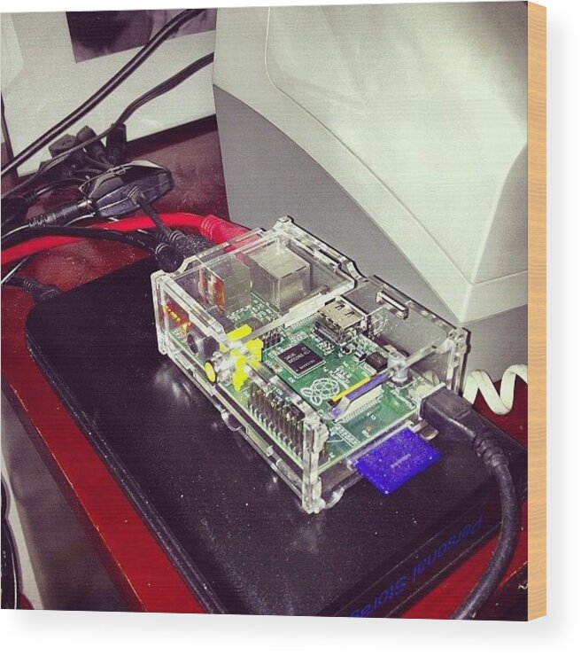24 Wood Print featuring the photograph My @raspberry_pi #home #server by Oliver Kuy