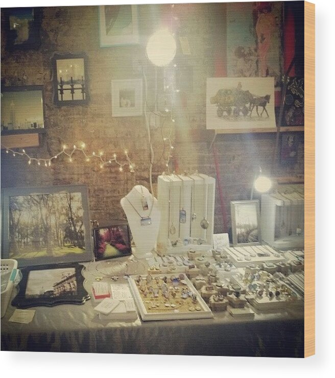 Nyc Wood Print featuring the photograph My Table At Artists & Fleas Until 7pm by Lissette Padilla