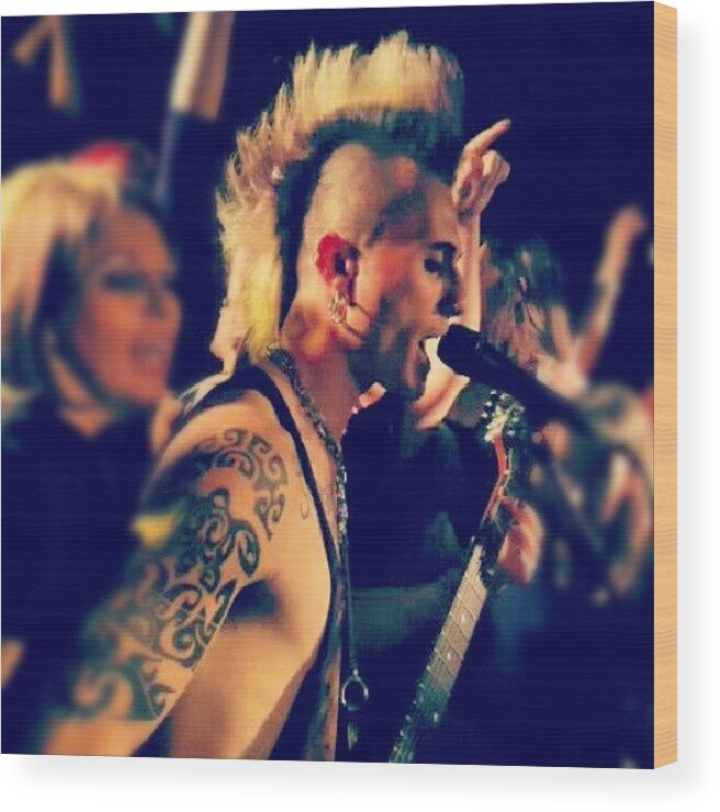 Mohawks Wood Print featuring the photograph @mydarkestdays At Norma Jeans by Erica Mason