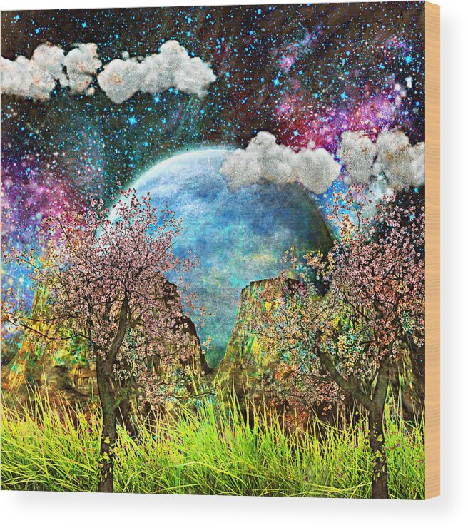Fantasy Wood Print featuring the digital art New Frontier by Ally White