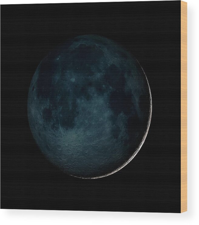 Moon Wood Print featuring the photograph New Moon by Nasa/gsfc-svs/science Photo Library
