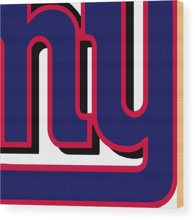 New York Wood Print featuring the painting New York Giants Football 2 by Tony Rubino