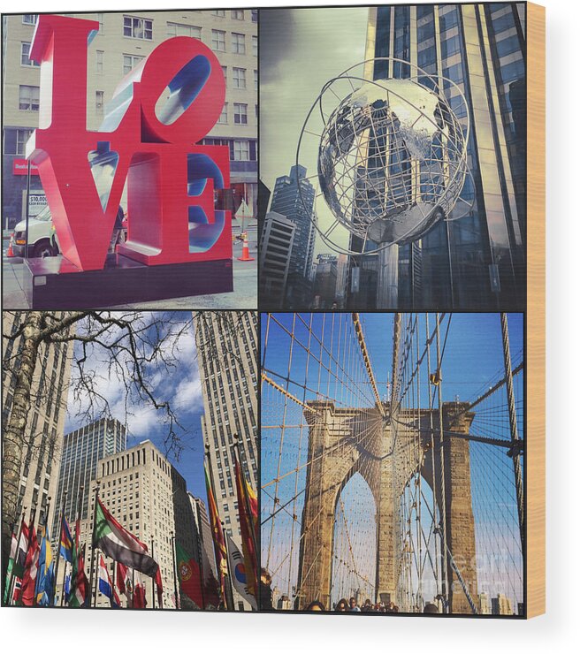 New York Wood Print featuring the photograph New York Sights by Kerri Farley