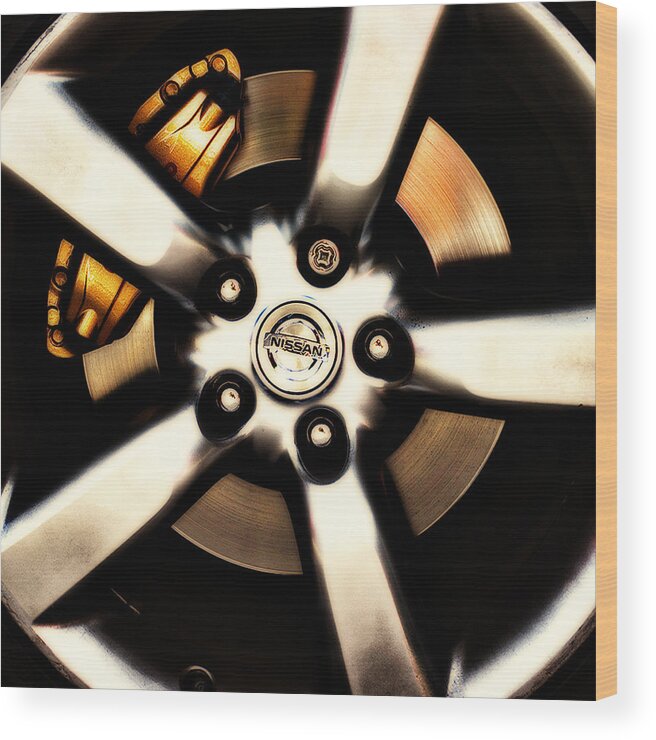 Car Wood Print featuring the photograph Nissan Zx Wheels by Meirion Matthias