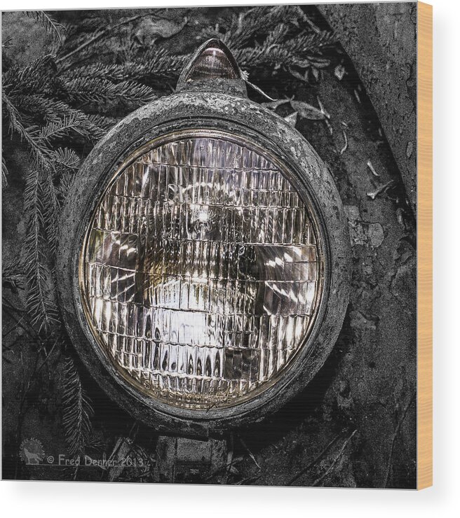 Truck Wood Print featuring the photograph Nobody's Truck Headlight by Fred Denner