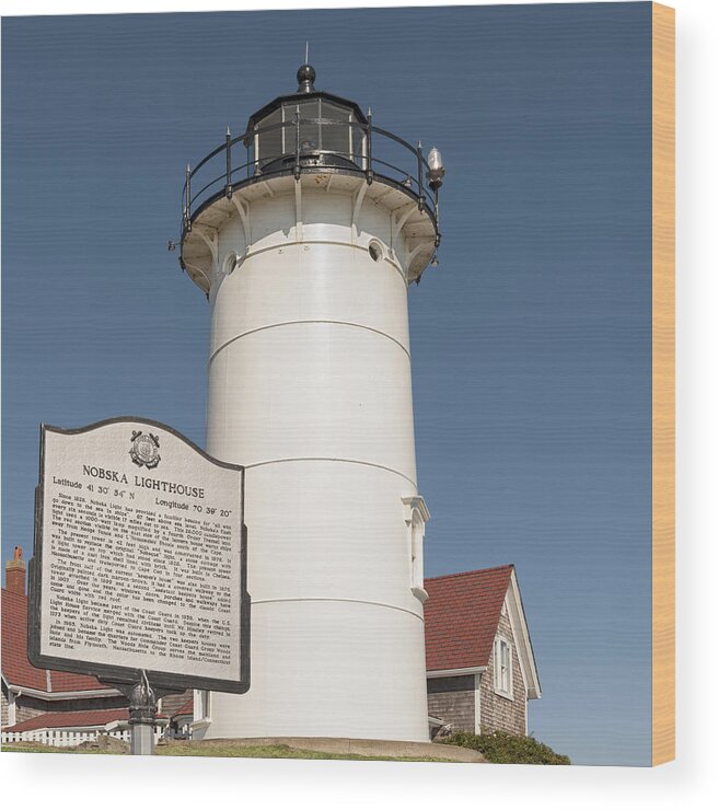 America Wood Print featuring the photograph Nobska Lighthouse Cape Cod MA by Marianne Campolongo
