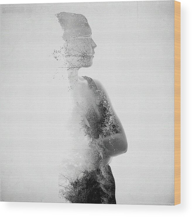 Photoshop Wood Print featuring the photograph #nofilter #photoart By #roachhaus by Katie Ball