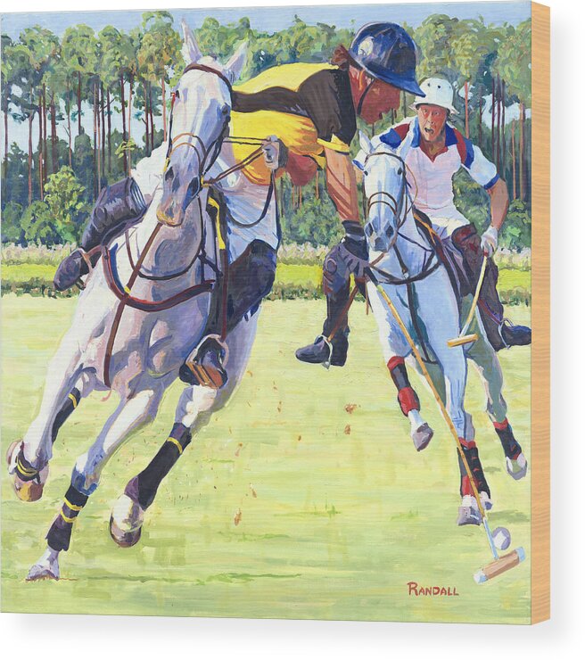 Polo Wood Print featuring the painting Nooo by David Randall