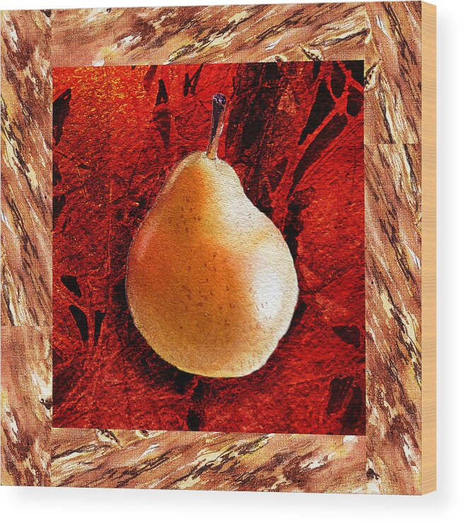 Pear Wood Print featuring the painting Nude N Beautiful Pear by Irina Sztukowski