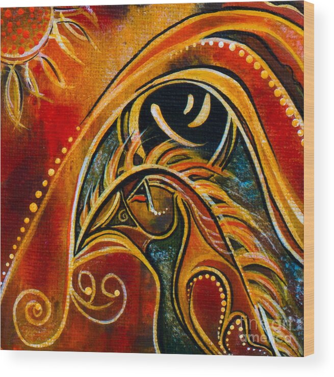 Deborha Kerr Wood Print featuring the painting Nurturer Spirit Eye by Deborha Kerr