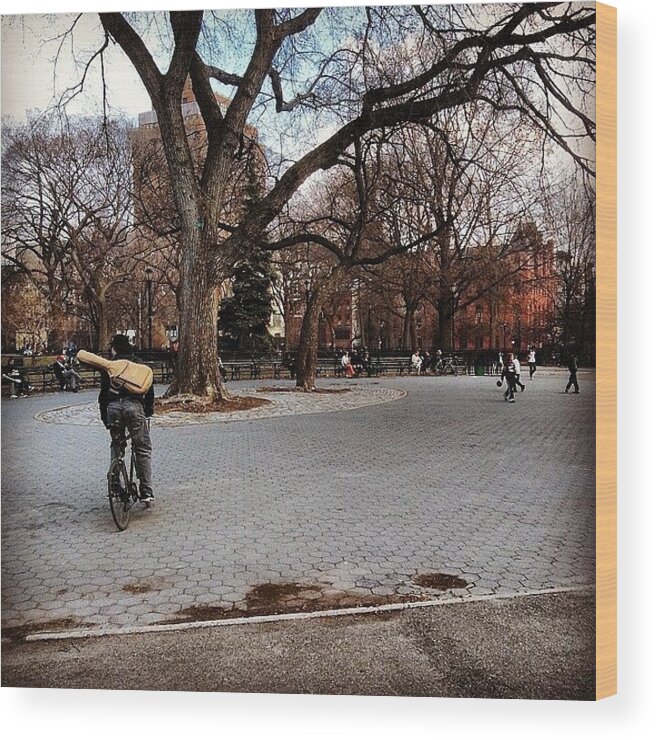 Bicycle Wood Print featuring the photograph Nyc, Ny - Tompkins Square Park - Mar by Trey Kendrick