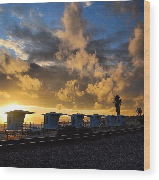 Southern California Wood Print featuring the photograph Capistrano Beach Lifeguard Stands by Hal Bowles