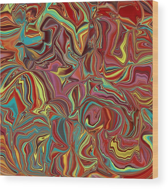 Abstract Wood Print featuring the digital art Oh Em Gee by Jim Williams