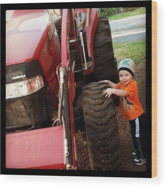  Wood Print featuring the photograph Oh How He Will Miss The Tractor Once It by Amanda Hueston