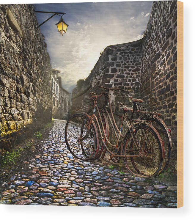 Barn Wood Print featuring the photograph Old Bicycles on a Sunday Morning by Debra and Dave Vanderlaan