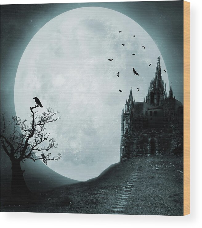 Gothic Style Wood Print featuring the photograph Old Castle by Vladgans
