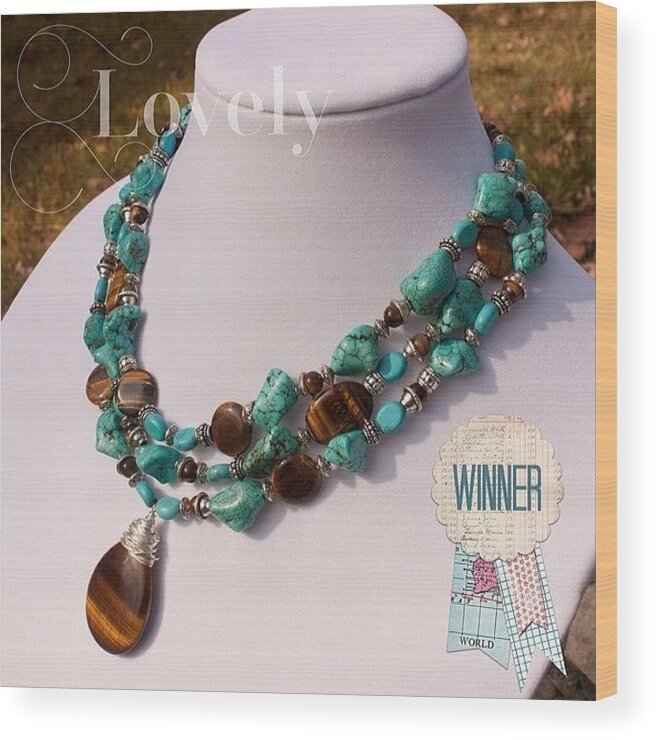 Turquoise Wood Print featuring the photograph #ontheblogtoday You Will Be A Winner In by Teresa Mucha