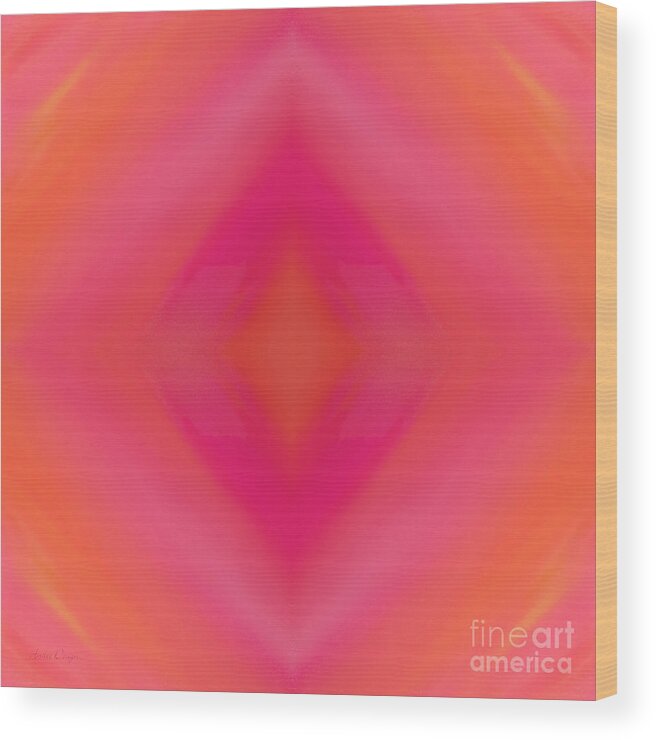 Andee Design Abstract Wood Print featuring the digital art Orange And Raspberry Sorbet Abstract 5 by Andee Design