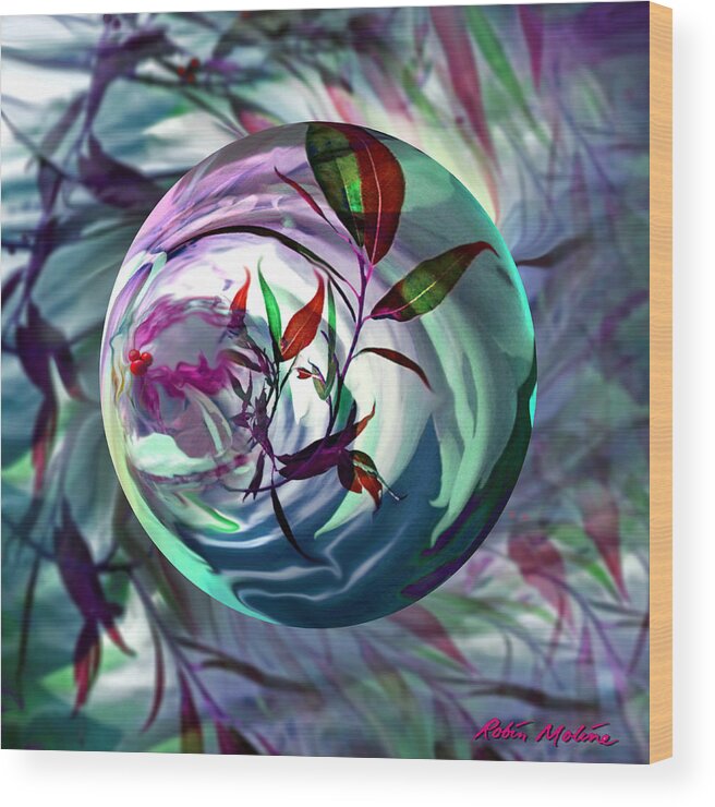 Cranberries Wood Print featuring the digital art Orbiting Cranberry Dreams by Robin Moline