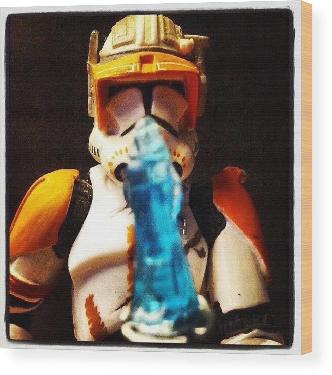 Starwars Wood Print featuring the photograph Order #starwars #commandercody #toys by Ian Aspden