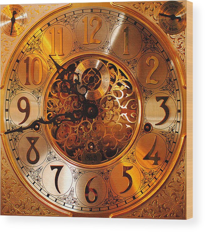 Ornate Wood Print featuring the photograph Ornate Timekeeper by Frozen in Time Fine Art Photography