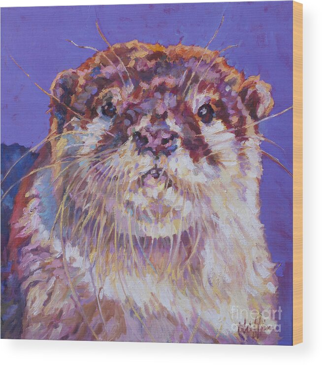 Otter Wood Print featuring the painting Otto by Patricia A Griffin