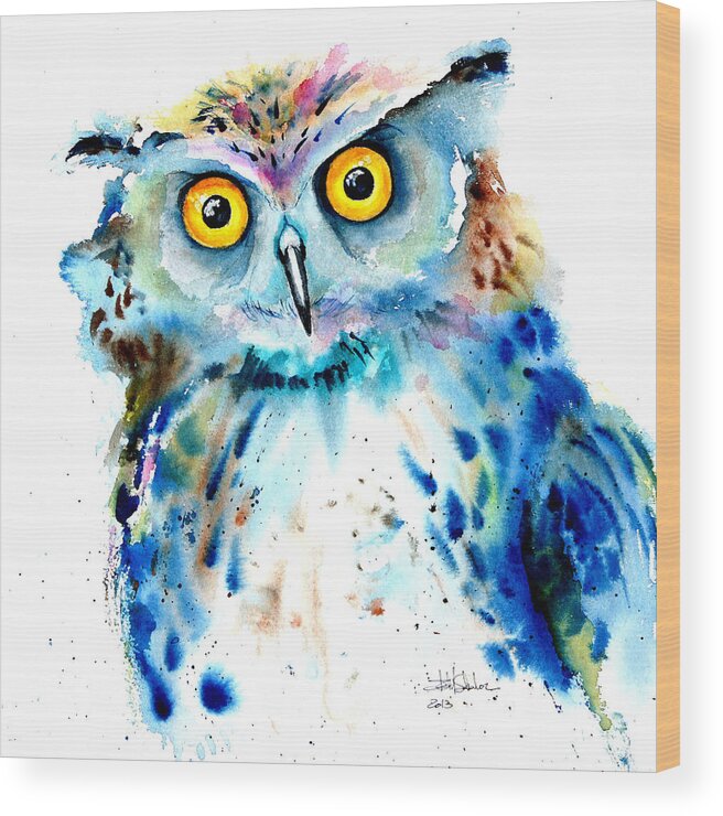 Painting Wood Print featuring the painting Owl by Isabel Salvador