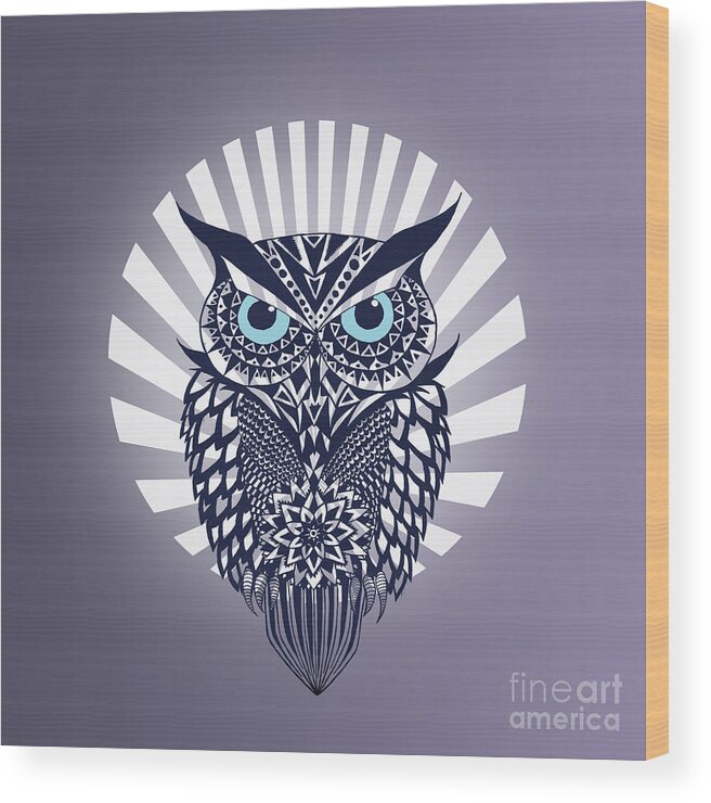 Owl Wood Print featuring the digital art Owl by Mark Ashkenazi