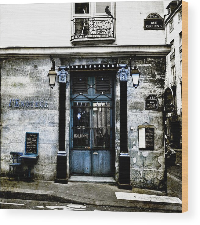 Evie Wood Print featuring the photograph Paris Blues by Evie Carrier